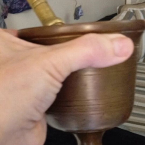Vintage large brass mortar used, heavy