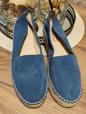 Viguera Blue Espadrille Platform Sandals Like New Size 39