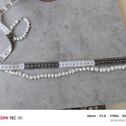 Faux Bijoux Set with Bracelet and Necklace Made of Stones Like New