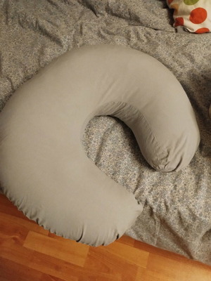 IKEA LEN Nursing Pillow like new, grey cotton cover