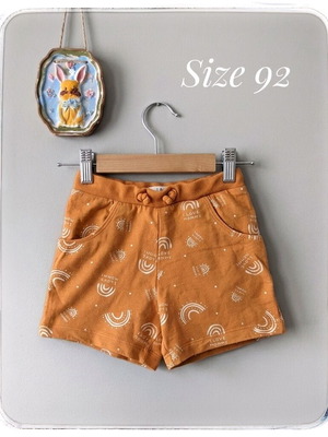 Girl summer shorts used, size 92, orange