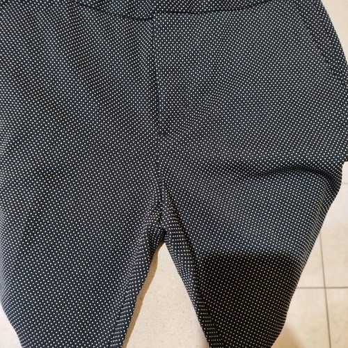 Zara classic office pants dark blue with white polka dots size XS like new