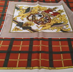 Large square scarf with equestrian pattern like new