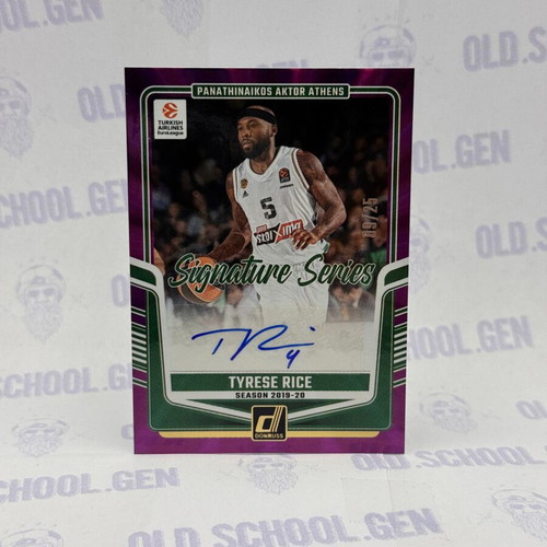 Tyrese Rice Purple Laser Panini Donruss Euroleague Panathinaikos Signature Series card new