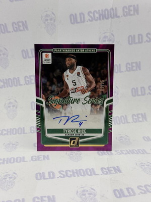 Tyrese Rice Purple Laser Panini Donruss Euroleague Panathinaikos Signature Series card new