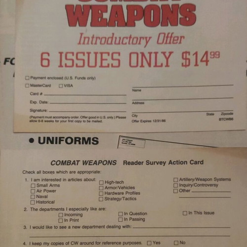 Combat Weapons magazine collectible, summer 1986, like new, English version