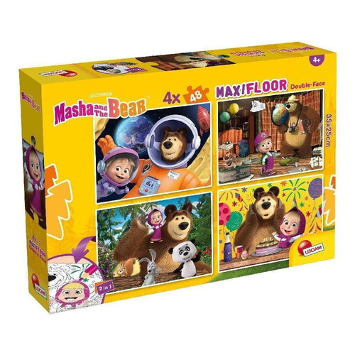 Puzzle Maxi Floor Double-Face Masha and the Bear 4 x 48 pieces new