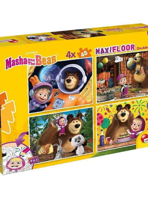 Puzzle Maxi Floor Double-Face Masha and the Bear 4 x 48 pieces new