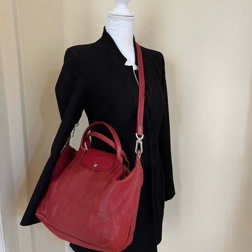 Longchamp Pliage bag model M used, red crossbody