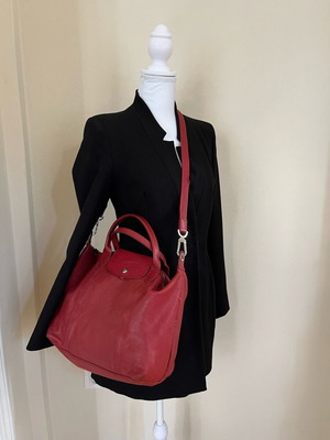 Longchamp Pliage bag model M used, red crossbody