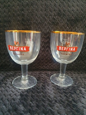 Vergina beer glasses new, set of 9 pieces