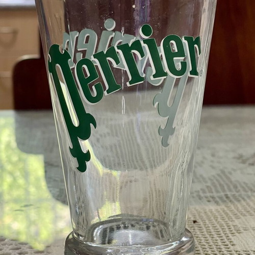 Perrier Retro Collectible Large Water Glass like new, 1980s-90s