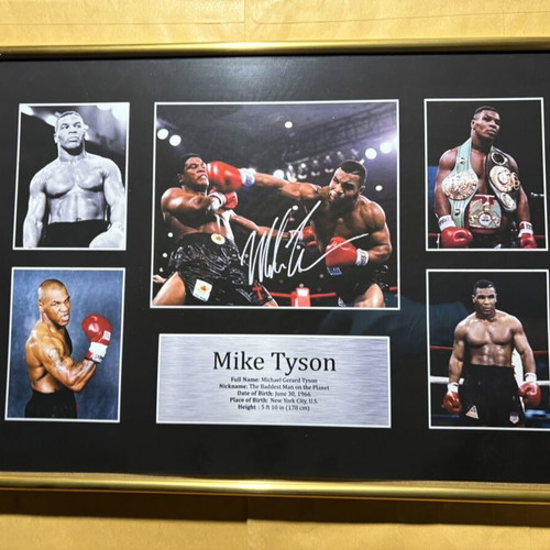 Mike Tyson Signed Replica A3 Poster with Frame