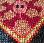 Embroidered antique sofa cover like new