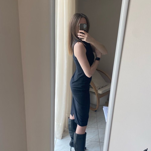Zara black midi dress like new, size S