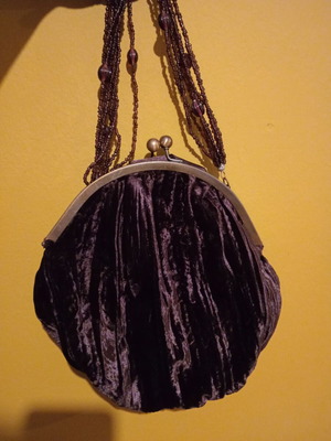 Marks & Spencer velvet evening bag new, brown and purple