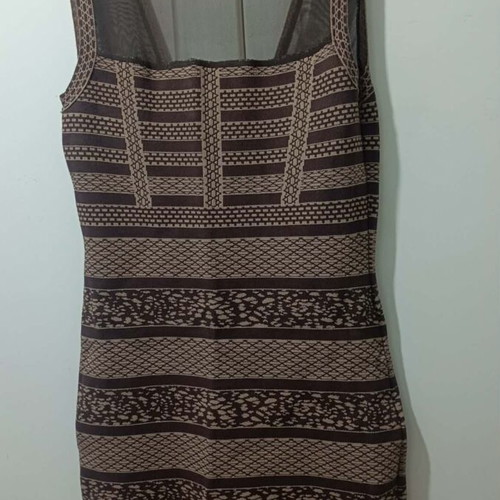 Dress brown mini with transparency, new