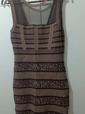 Dress brown mini with transparency, new