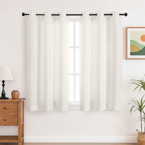 Simplebrand Sheer Curtains Cream 2 Pieces 140x137 cm New