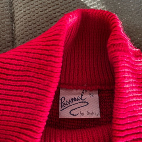 Wool sweater like new, red, soft, made in Greece