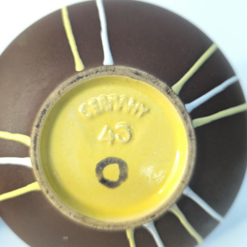 Vintage ceramic bowl with lid Jasba, like new, 1960s design