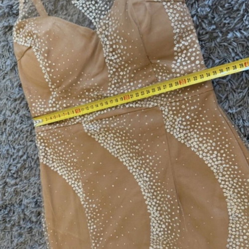 Handmade evening dress by Eirini Makkou, beige, size S/M