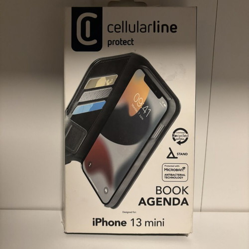 Cellularline Book Agenda case for iPhone 13 mini, black