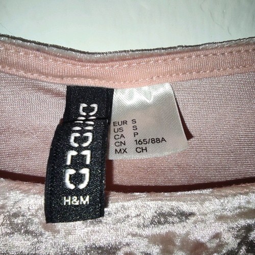 Baby Pink velvet crop top with spaghetti straps H&M used, size S