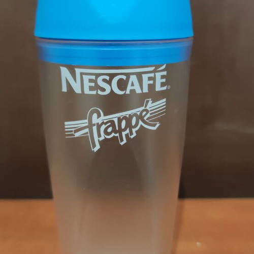 Nescafé Frappé shaker with blue lid