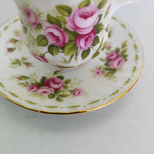 Royal Albert June Roses Coffee Cup and Saucer Fine Bone China New