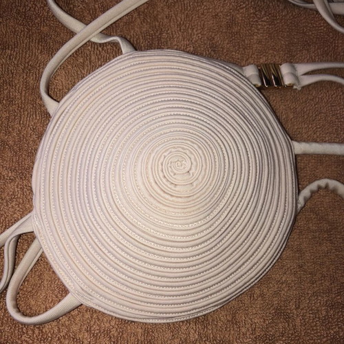 H&M beige cream bikini top new, unique design