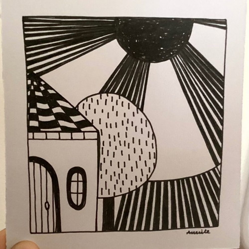 House mini hand-drawn sketch on Bristol 250gr paper new
