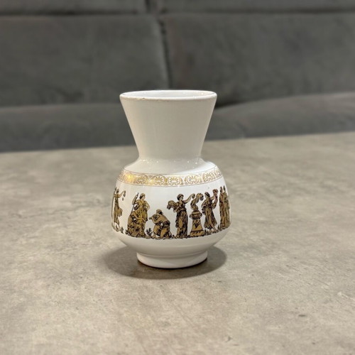 Rhodos vase handmade vintage with 24k gold plating like new