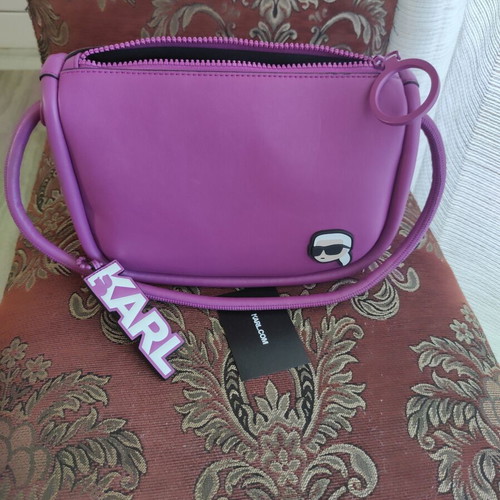 Karl Lagerfeld shoulder bag like new, purple, synthetic leather