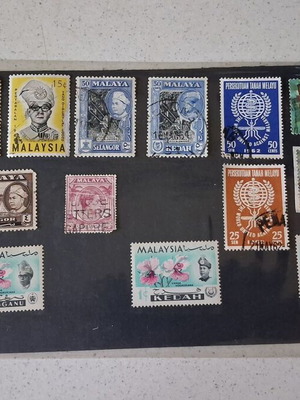 Γραμματόσημα Μαλαισίας Malaya μεταχειρισμένα, συλλογή 12 τμχ. 1957-1971