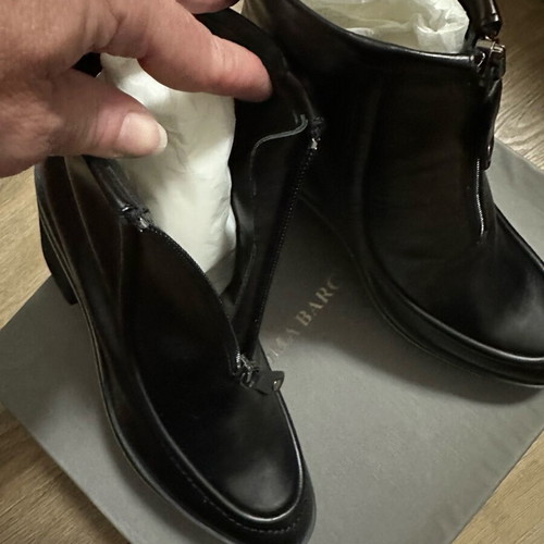 Paloma Barceló black ankle boots with green stripe new