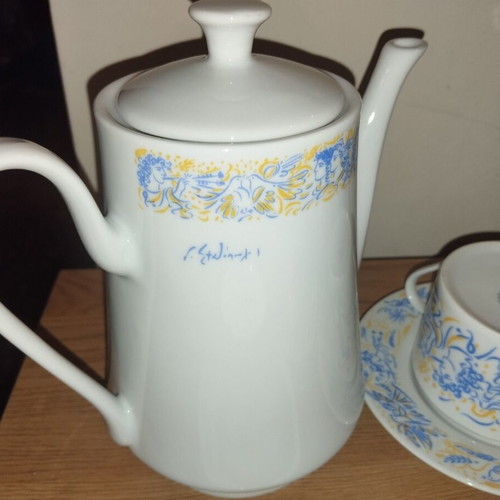 Tea set painted by G. Stathopoulos, like new