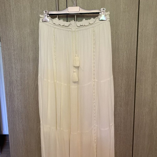 Rip Curl Boho Maxi White Skirt new, double lining