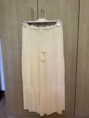 Rip Curl Boho Maxi White Skirt new, double lining