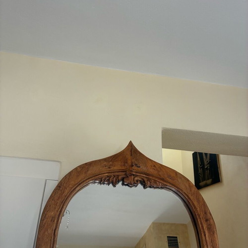 Decorative mirror made of solid walnut wood, like new, 1965