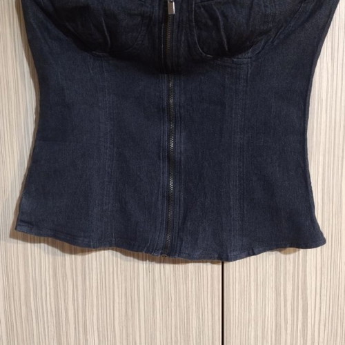 Pink Woman denim bustier used, size S, black