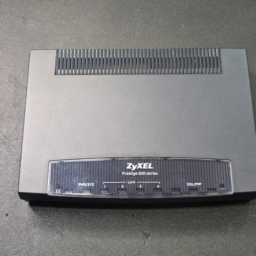 ZyXEL Prestige 660H-63 ADSL2+ 4-Port Gateway router used with power supply