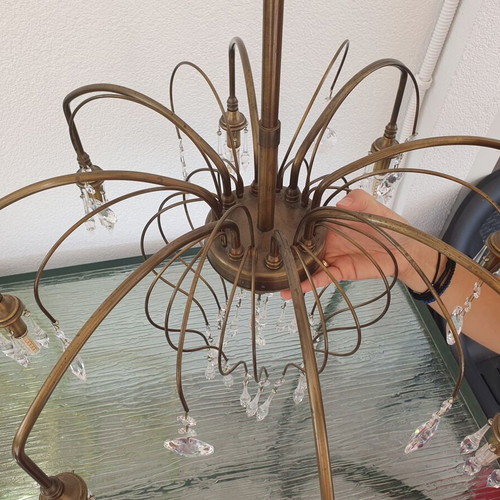 Chandeliers with crystals, diameter 50 cm and 55 cm