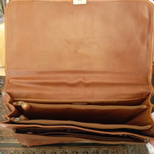 Leather Briefcase Romeo Renato new, brown, made in Italy