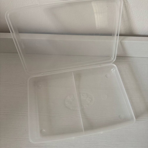 Taper food container two compartments new, plastic for cheese and cold cuts
