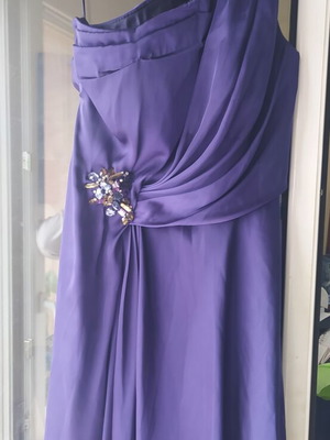 Φόρεμα Mikael haute couture large σαν καινούργιο μωβ με εσάρπα