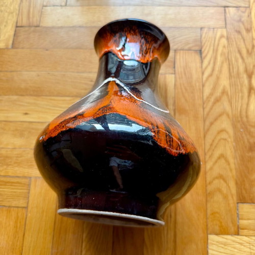 Retro ceramic vase Fat Lava Begonia style, like new