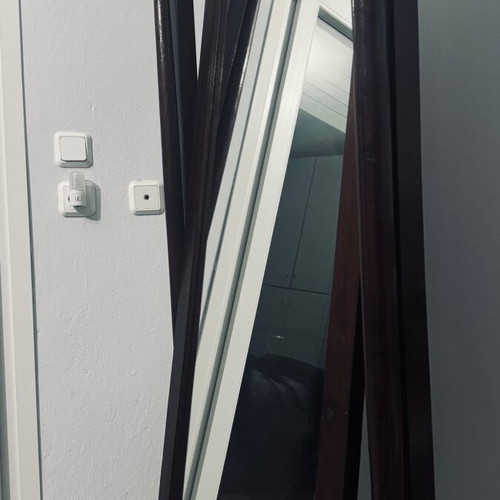 Wooden floor mirror used, dark brown 188x66cm