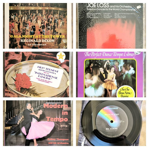 Six LP records used