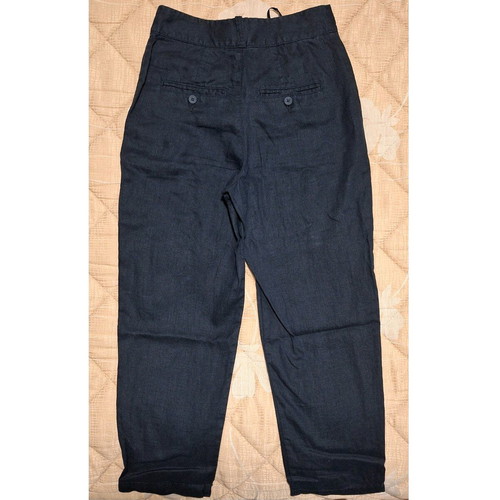Benetton linen pants black 7/8 like new, size XS